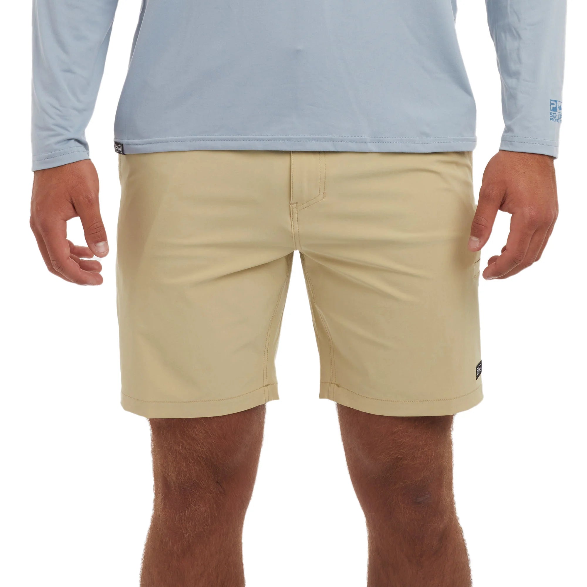 Pelagic_Mako_Hybrid_Shorts_18__Khaki_Front