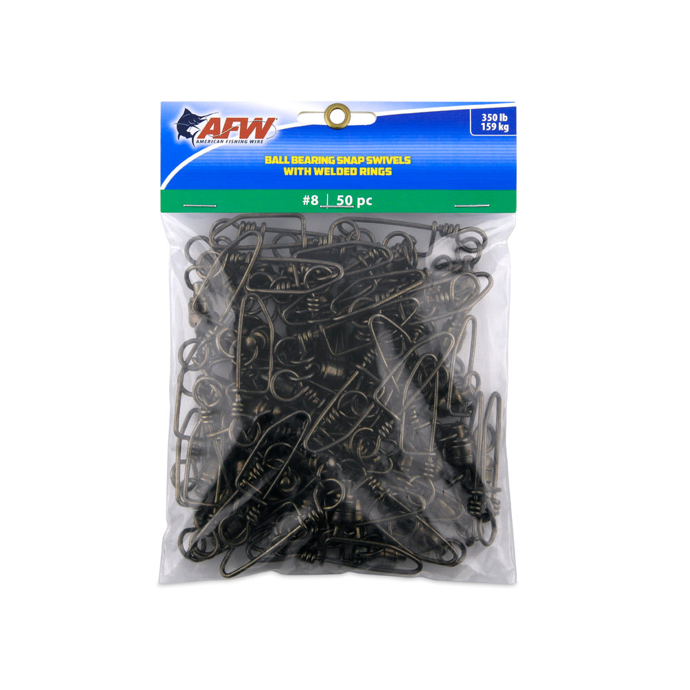 afw-solid-brass-ball-bearing-snap-swivels-with-double-welded-rings-8-350lb-50-pack