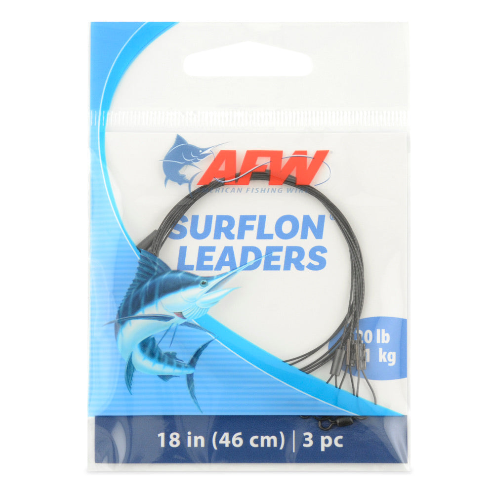 afw-surflon-premium-wire-fishing-leaders-20lb-18in-3-pack