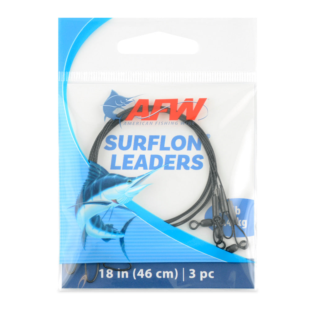 afw-surflon-premium-wire-fishing-leaders-45lb-18in-3-pack