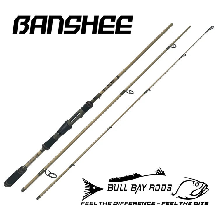 banshee fishing reel Bull Bay Banshee 7' Medium Heavy Extra Fast Action 3 Piece Travel Spinning Rod