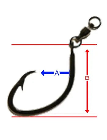 Charlie Brown Circle Hook with Sea Pro Ball Bearing Swivel Dimensions