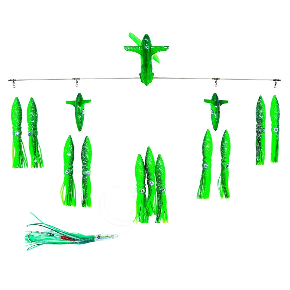 chatterlures 36in wingman side tracker spreader bar green