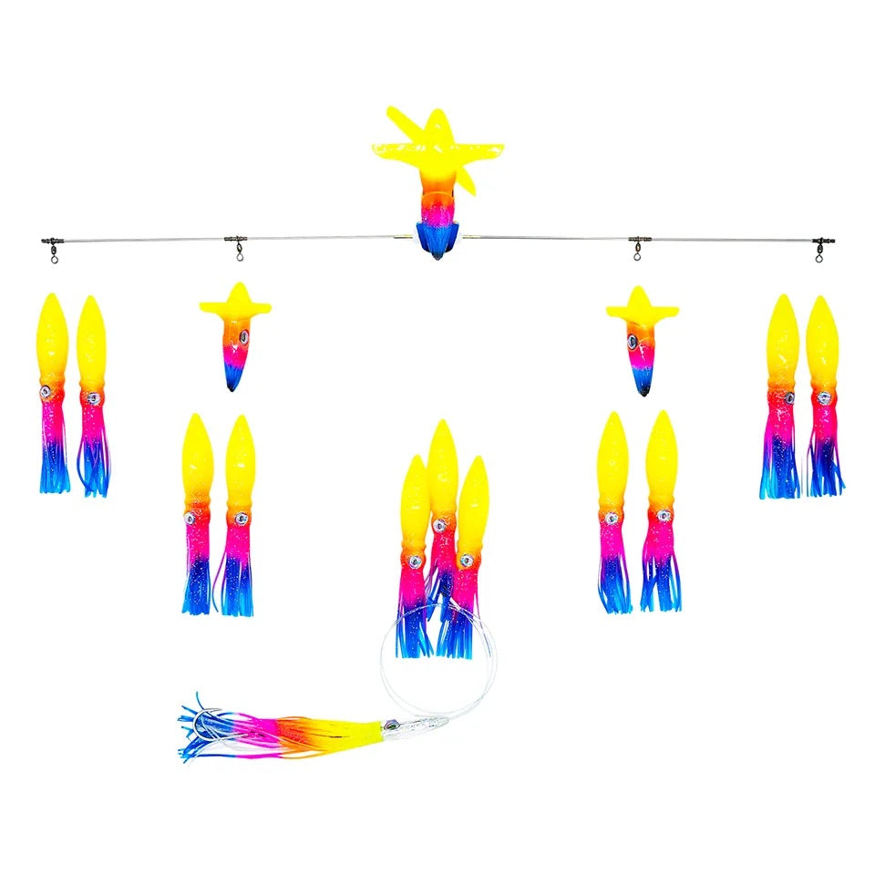 chatterlures 36in wingman side tracker spreader bar rainbow