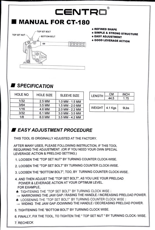 Diamond - CT-180 Bench Crimper