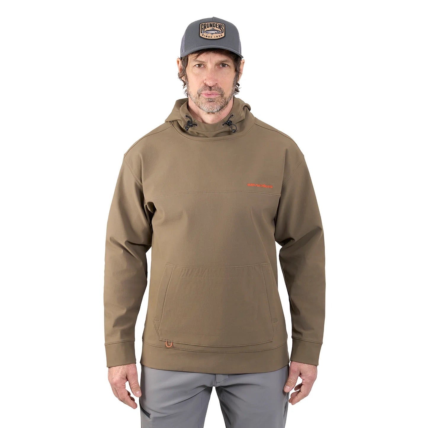 grundens-kryall-hoodie-otter-model-front