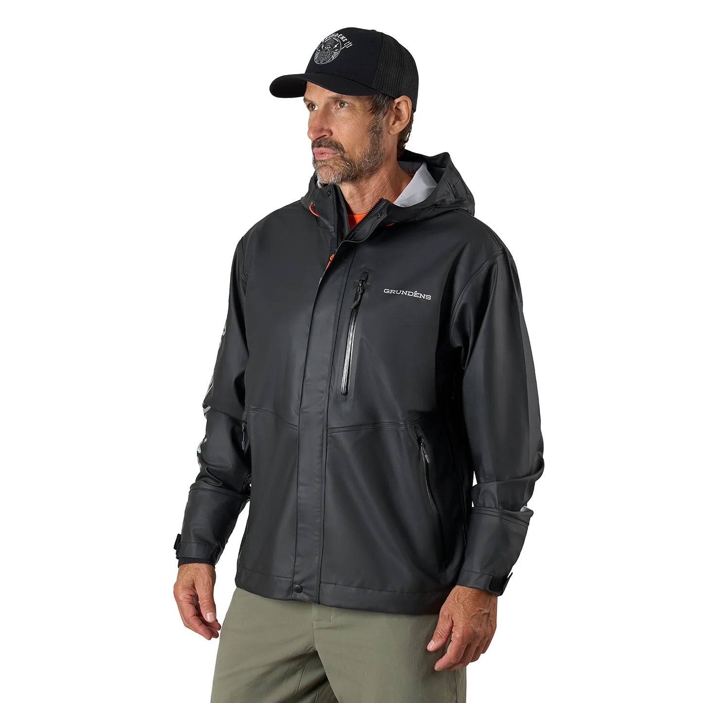 grundens-tourney-pro-jacket-black-model-side
