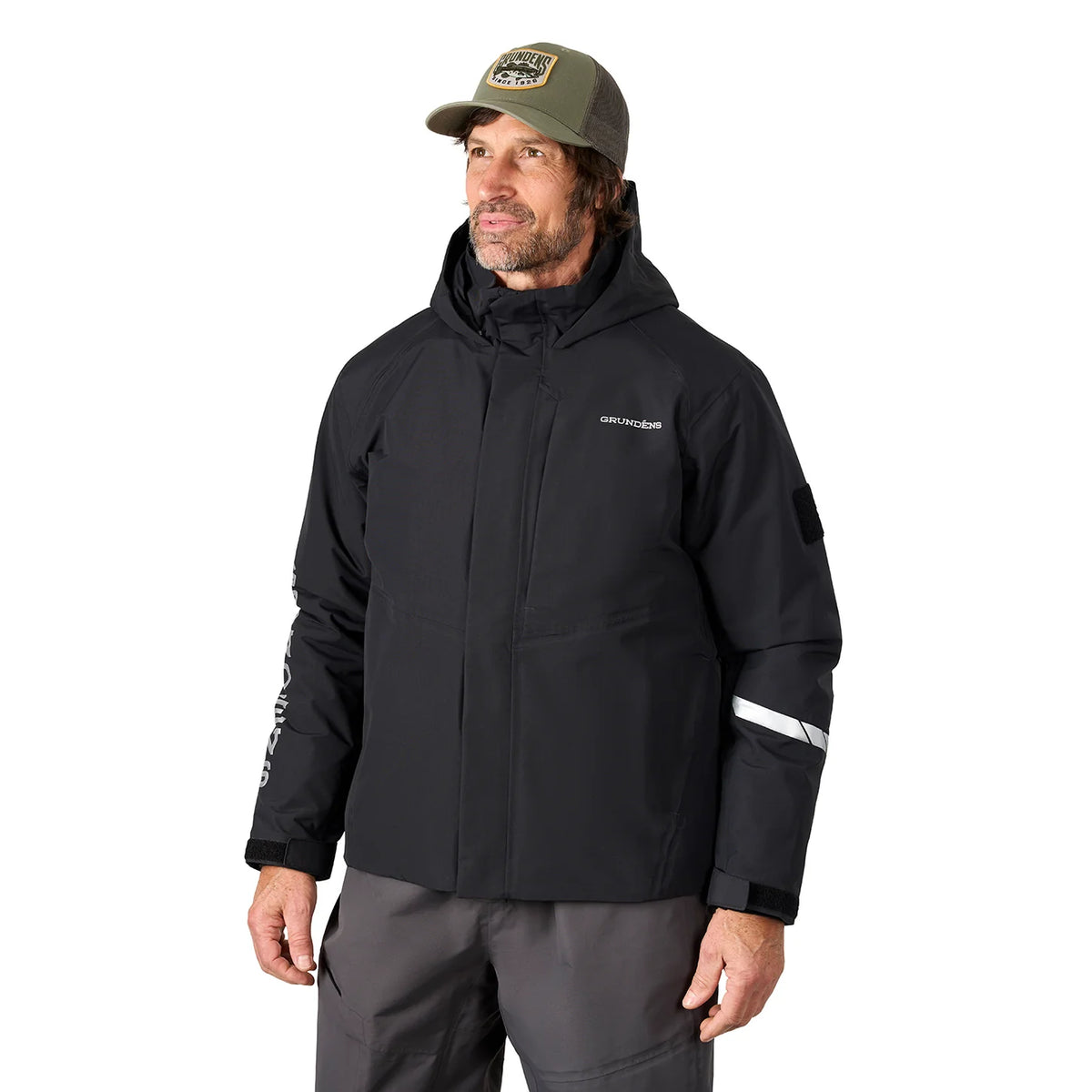 grundens-transmit-x-jacket-black-model-left
