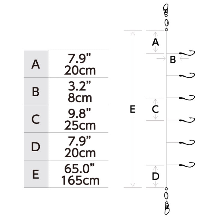 hayabusa-s501e-mix-yarn-hot-hook-sabiki-rig-diagram