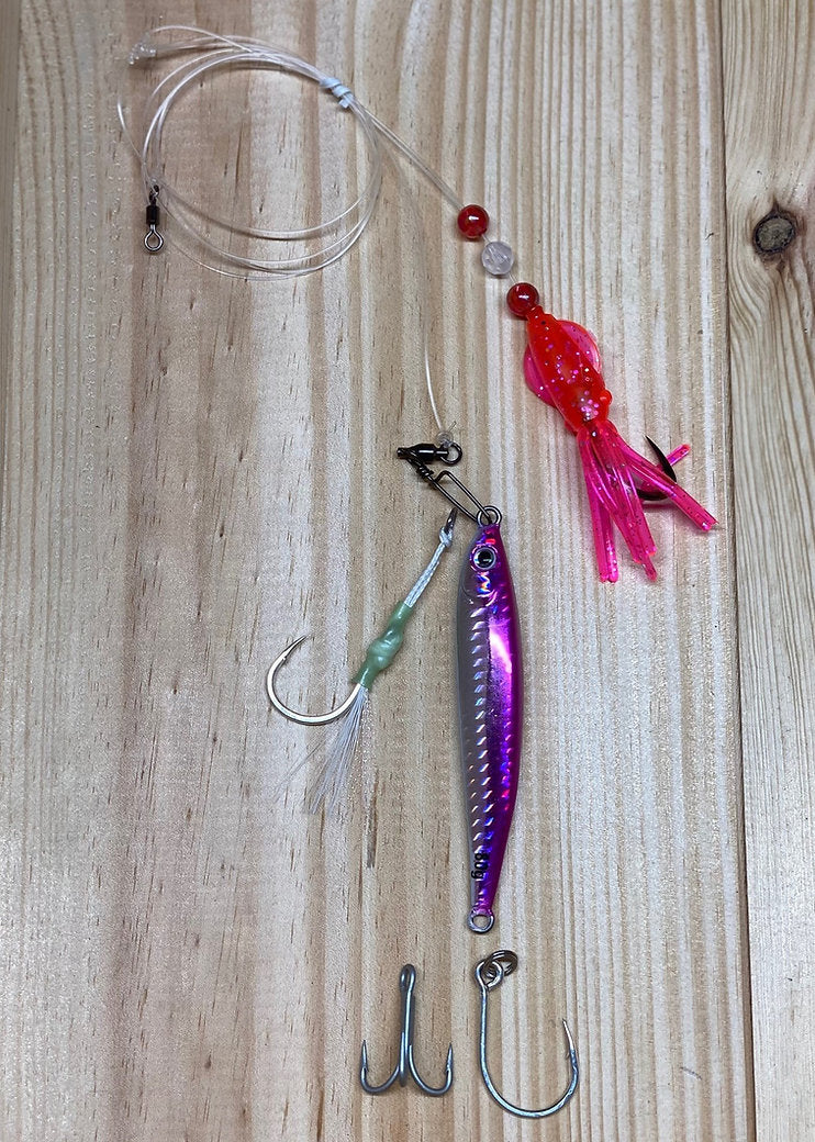 Monomoy Tackle - Black Sea Bass Rig - B2 Squid Assist Jig High Low