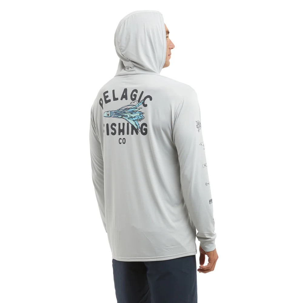 pelagic-aquatek-featherd-performance-fishing-hoodie-light-grey-model-back-side