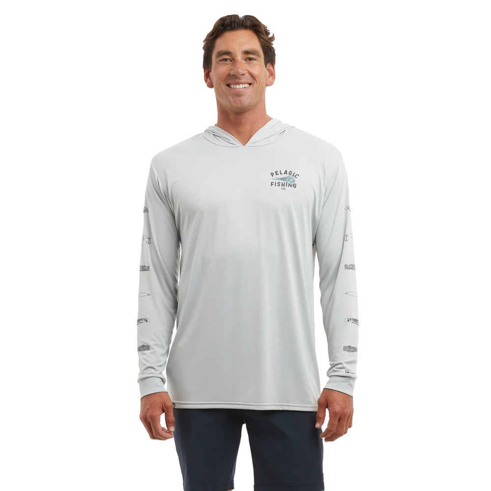 pelagic-aquatek-featherd-performance-fishing-hoodie-light-grey-model-front
