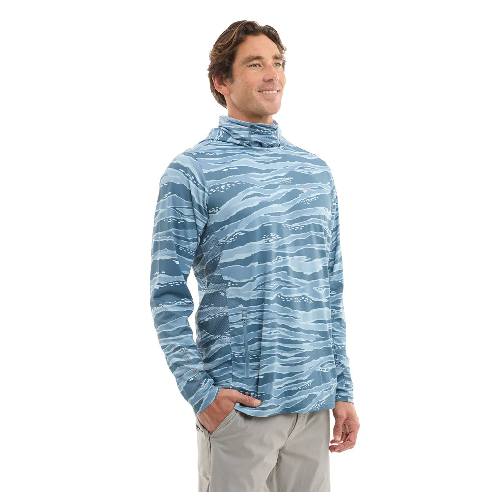 pelagic-exo-tech-hooded-performance-fishing-shirt-petrol-wahoo-camo-model-side