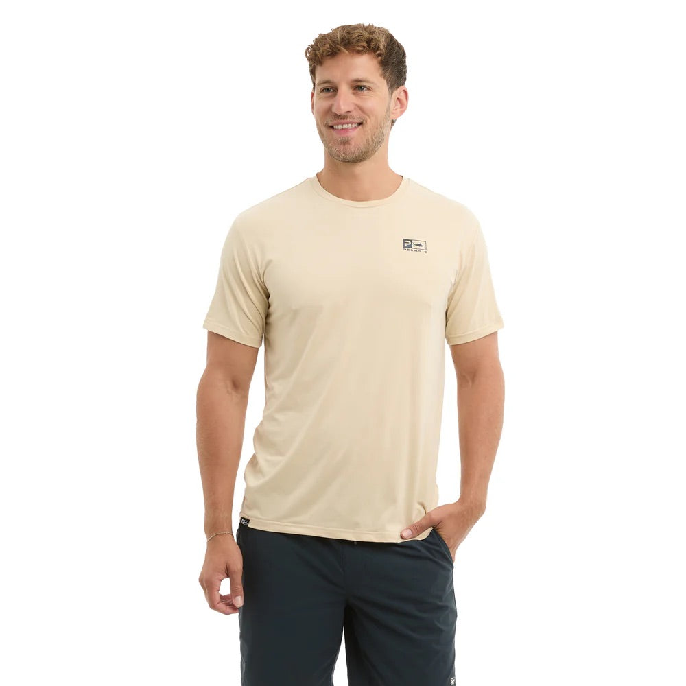 pelagic-freespool-icon-camo-performance-tee-shirt-sand-model-front