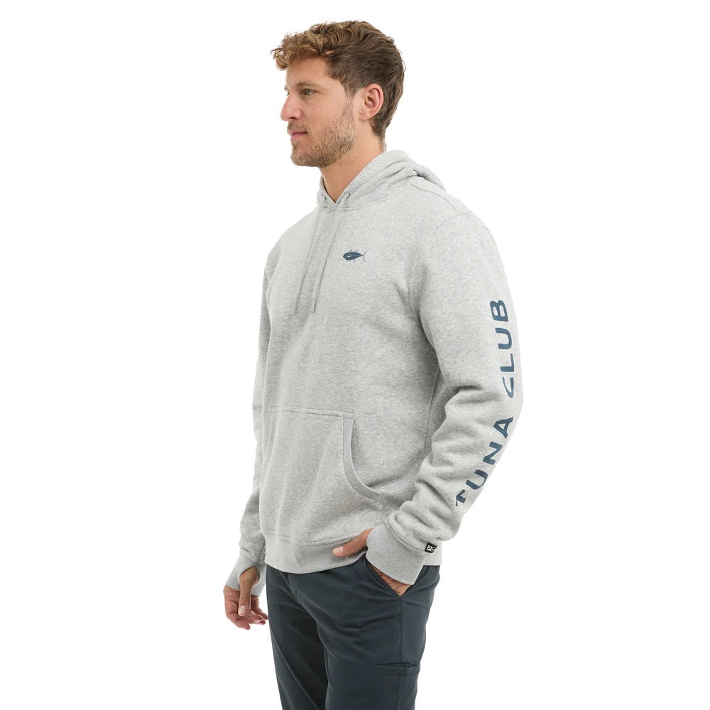 pelagic-osborn-tuna-club-pullover-fleece-hoodie-heather-grey-model-front-side