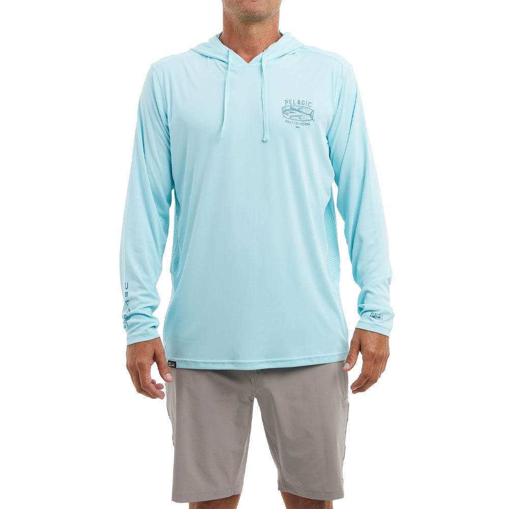 pelagic-vaportek-map-fish-performance-hooded-fishing-shirt-tahitian-blue-model-front