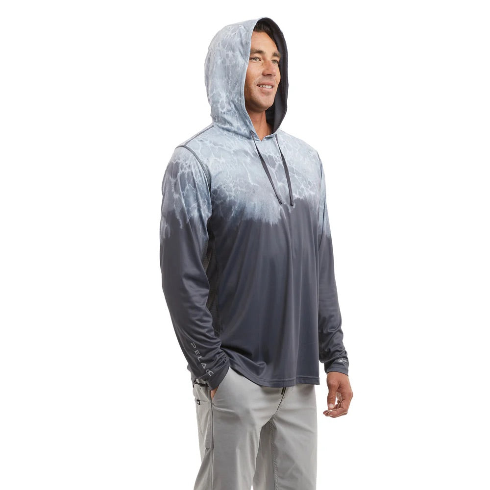 pelagic-vaportek-prop-wash-performance-hooded-fishing-shirt-graphite-front-model-hood