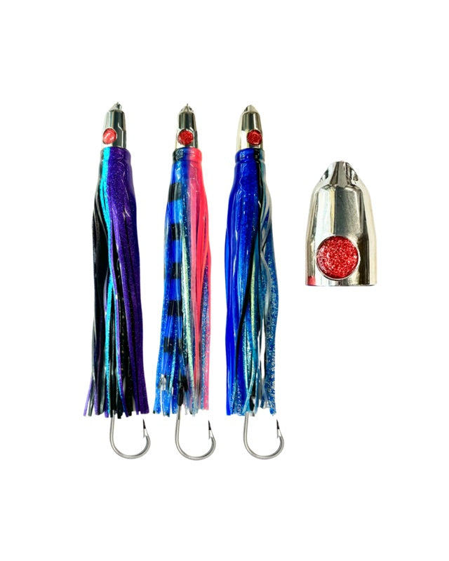 RJ Boyle - Chrome Wahoo Trolling Jet Rig - 4 Hole