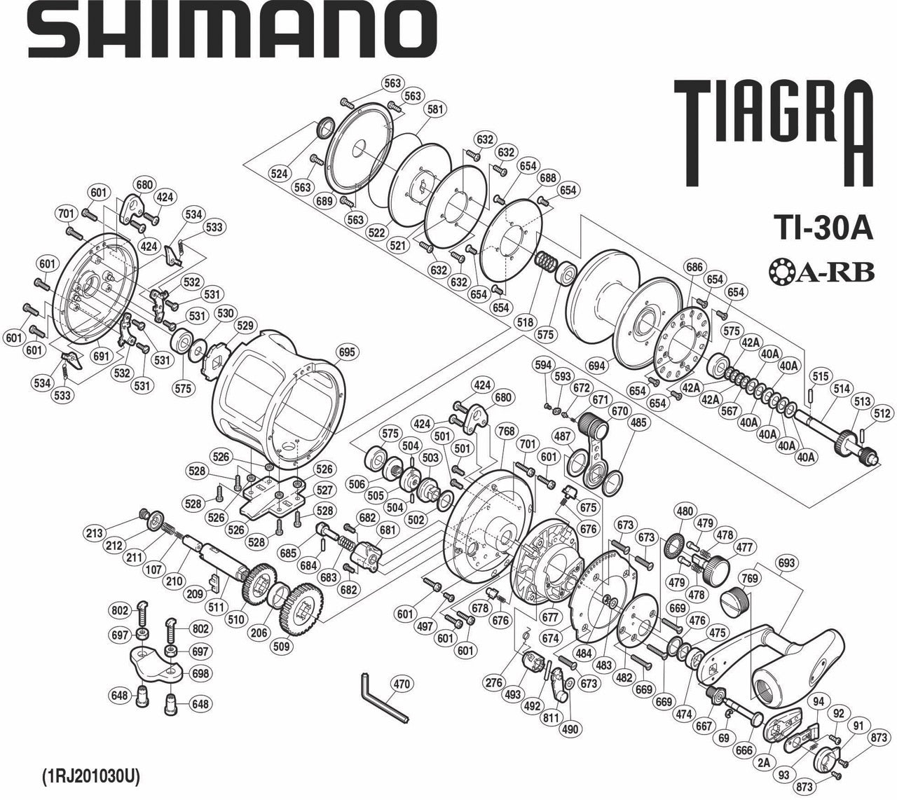 Shimano - Tiagra 30W & 30WLRSA Replacement Backing Hardware