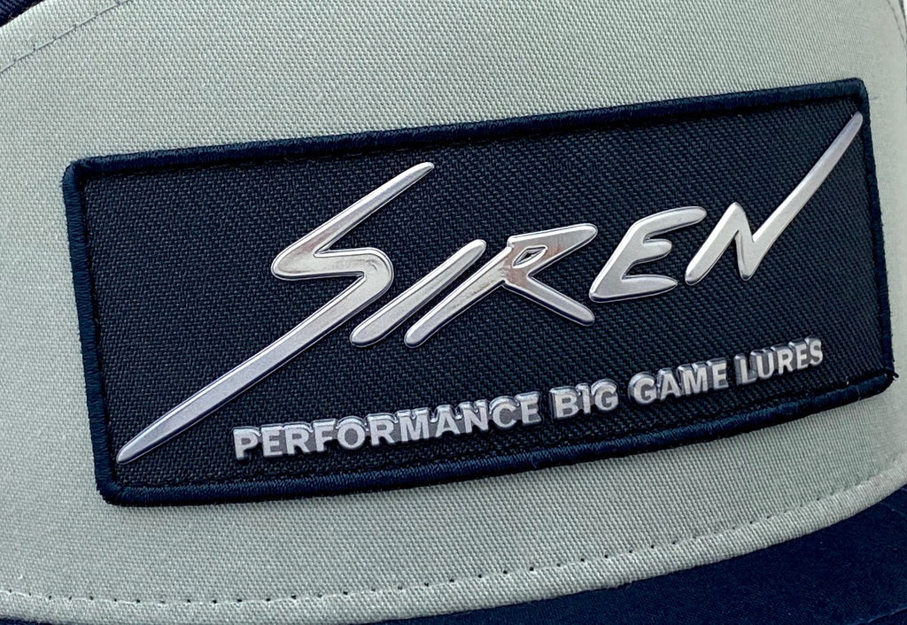 Siren Lures - 7 Panel Flatbill Strapback - Seagull and Navy