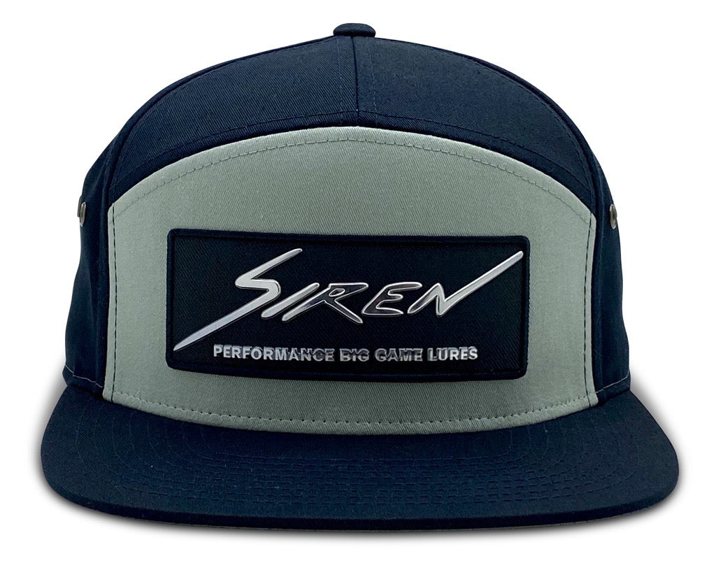Siren Lures - 7 Panel Flatbill Strapback - Seagull and Navy