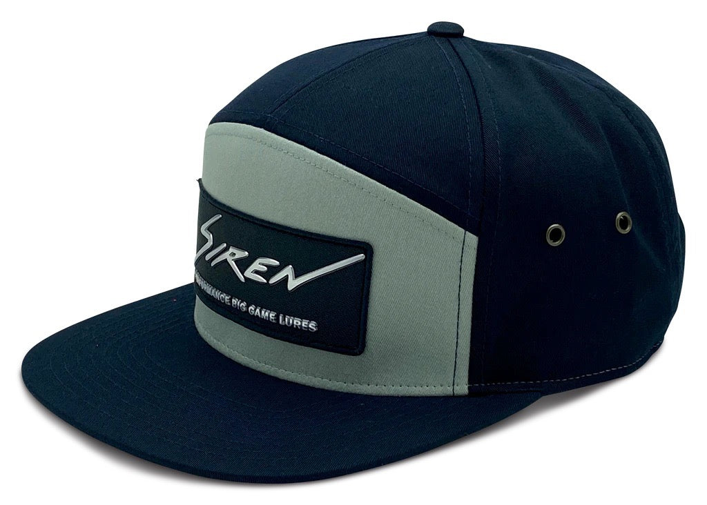 Siren Lures - 7 Panel Flatbill Strapback - Seagull and Navy