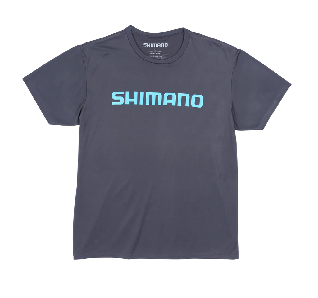 offshore shimano reels t shits Shimano Icon Performance Tee Charcoal Medium