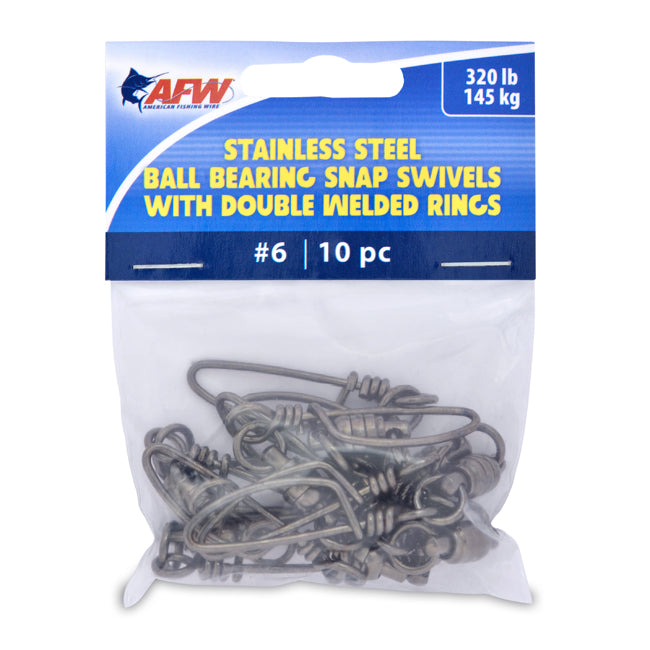 AFW - Stainless Steel Ball Bearing Snap Swivels (10 Packs)