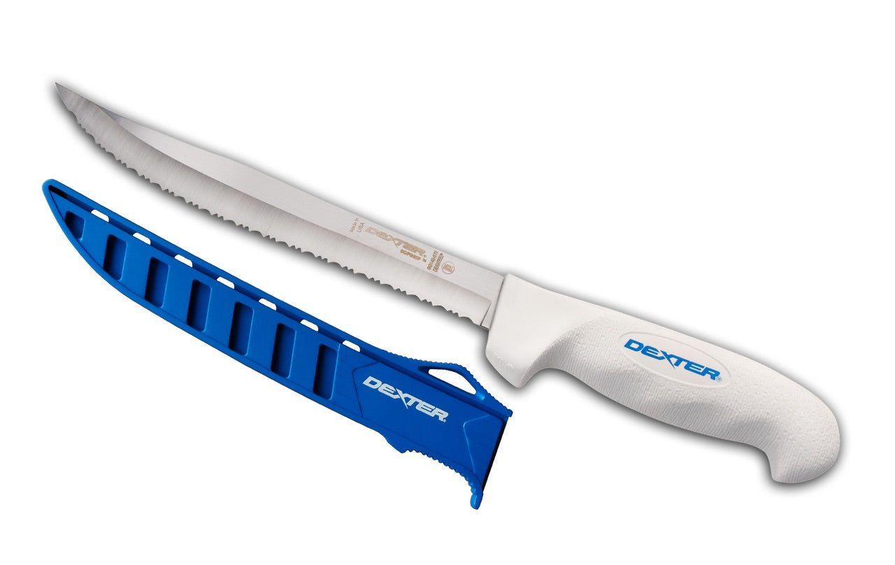 Dexter - 8in SofGrip Tiger Edge Scalloped Knife with Edge Guard