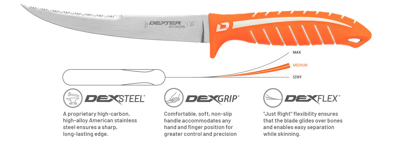 Dexter - Dextreme Dual Edge 7in Flexible Fillet Knife with Sheath