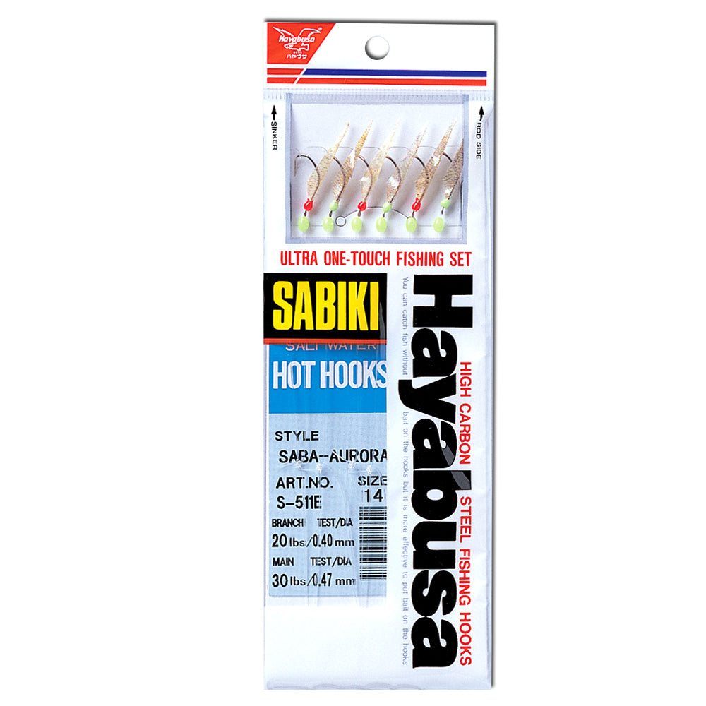 Hayabusa S511E Saba-Aurora Hot Hook Sabiki Rigs