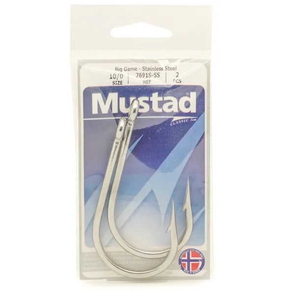 Mustad - 7691S Stainless Steel Southern and Tuna J-Hooks