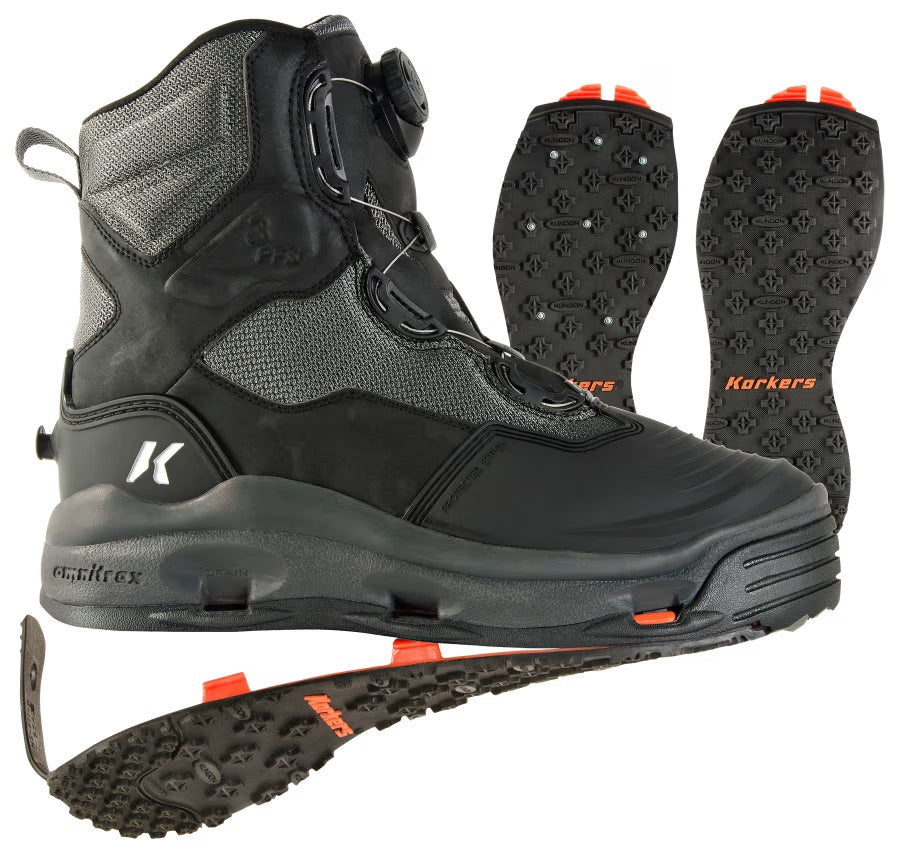 Korkers - Dark Horse Fishing Boot with King-on and Studded Kling-on Soles