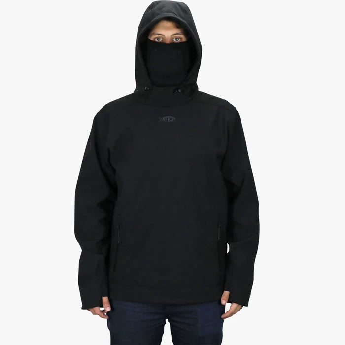 aftco-reaper-windproof-pullover-hoodie-black-model-front