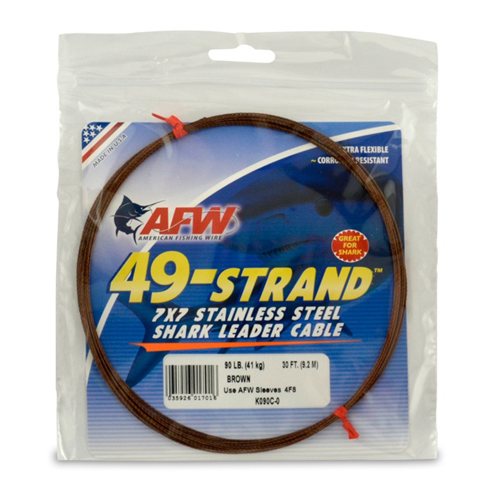 afw-49-strand-7x7-stainless-steel-fishing-leader-cable-camo-90lb-30ft