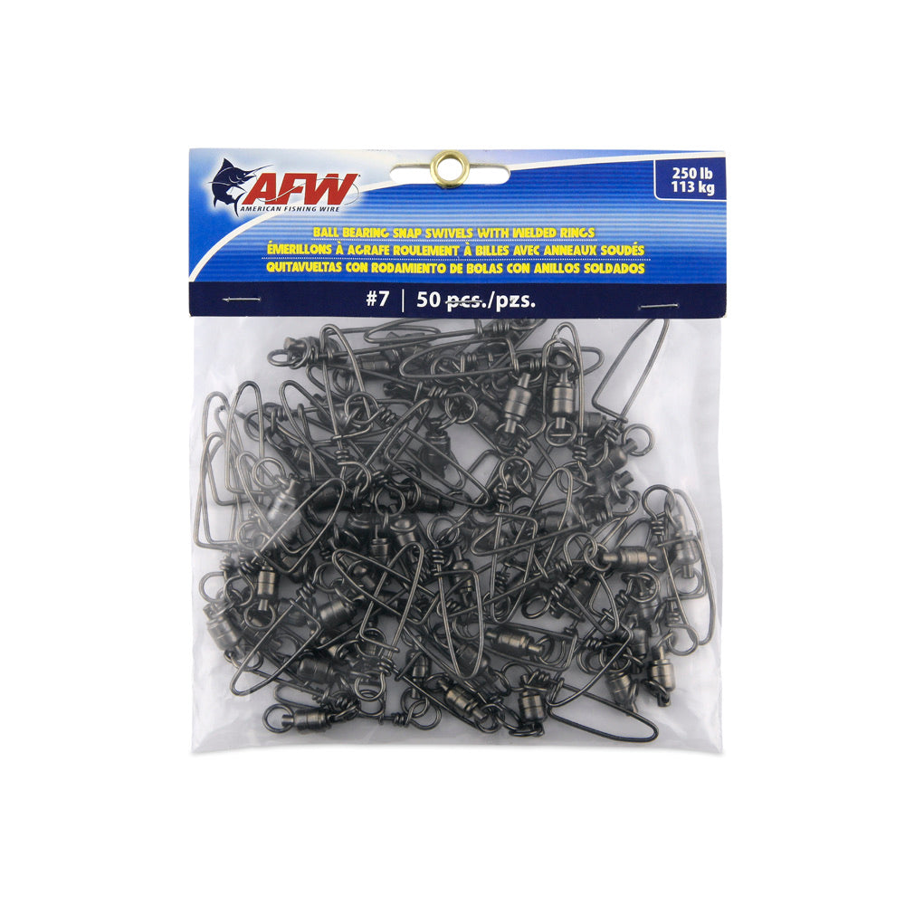 afw-solid-brass-ball-bearing-snap-swivels-with-double-welded-rings-7-250lb-50-pack