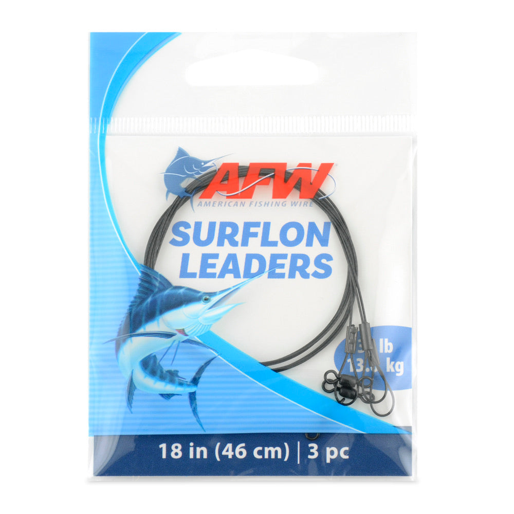 afw-surflon-premium-wire-fishing-leaders-30lb-18in-3-pack