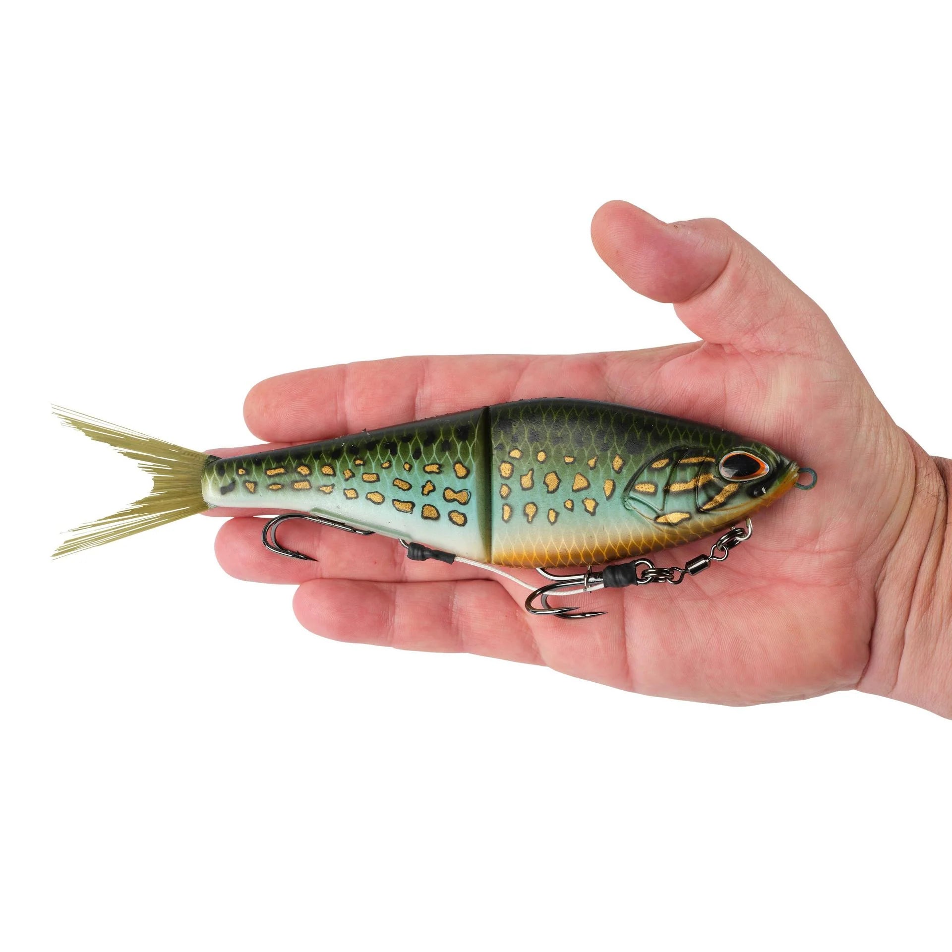 berkley-powerbait-chop-block-soft-glide-bait-8in-matte-pumpkinseed-hand