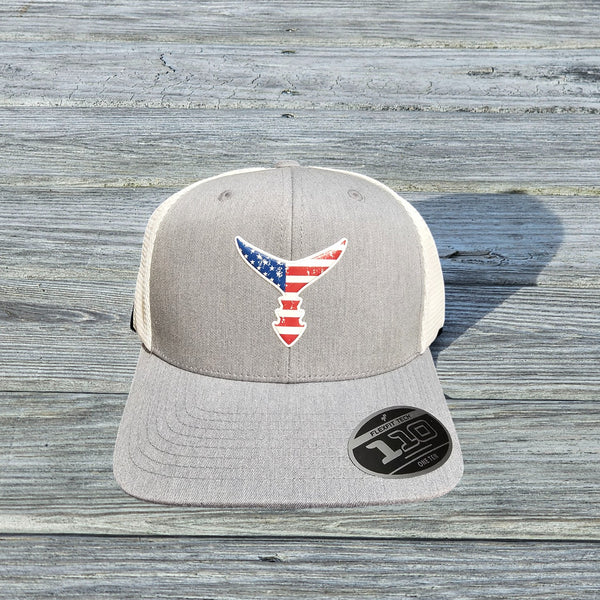 Chasing Tail - Liquid Embroidered Snap Back Hat - Heather Gray / White