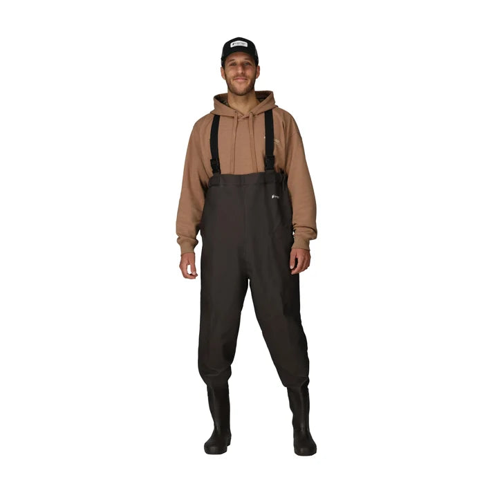 frogg-toggs-rana-pvc-lug-sole-chest-wader-brown-model-front