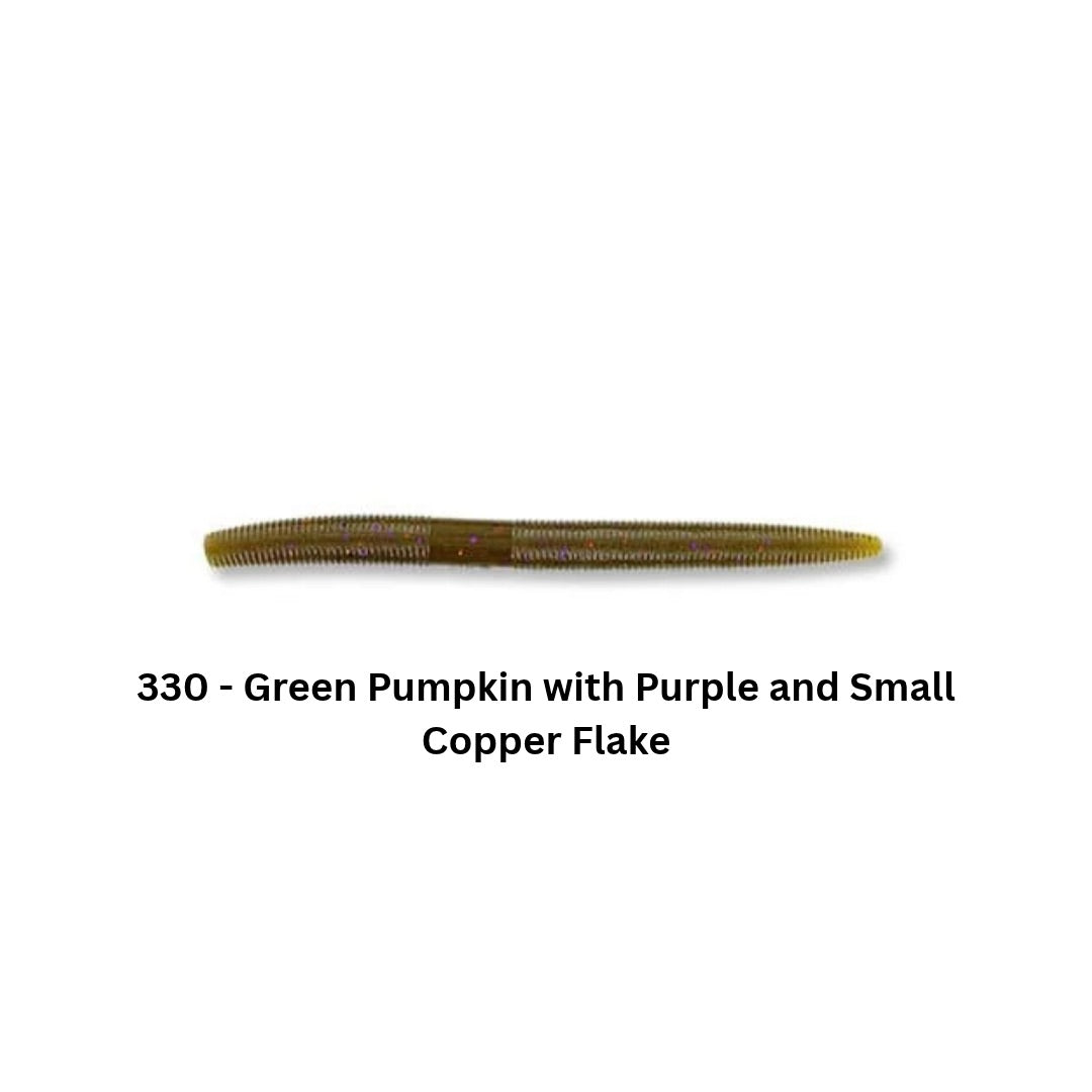gary-yamamoto-5in-senko-330-green-pumpkin-with-purple-and-small-copper-flake