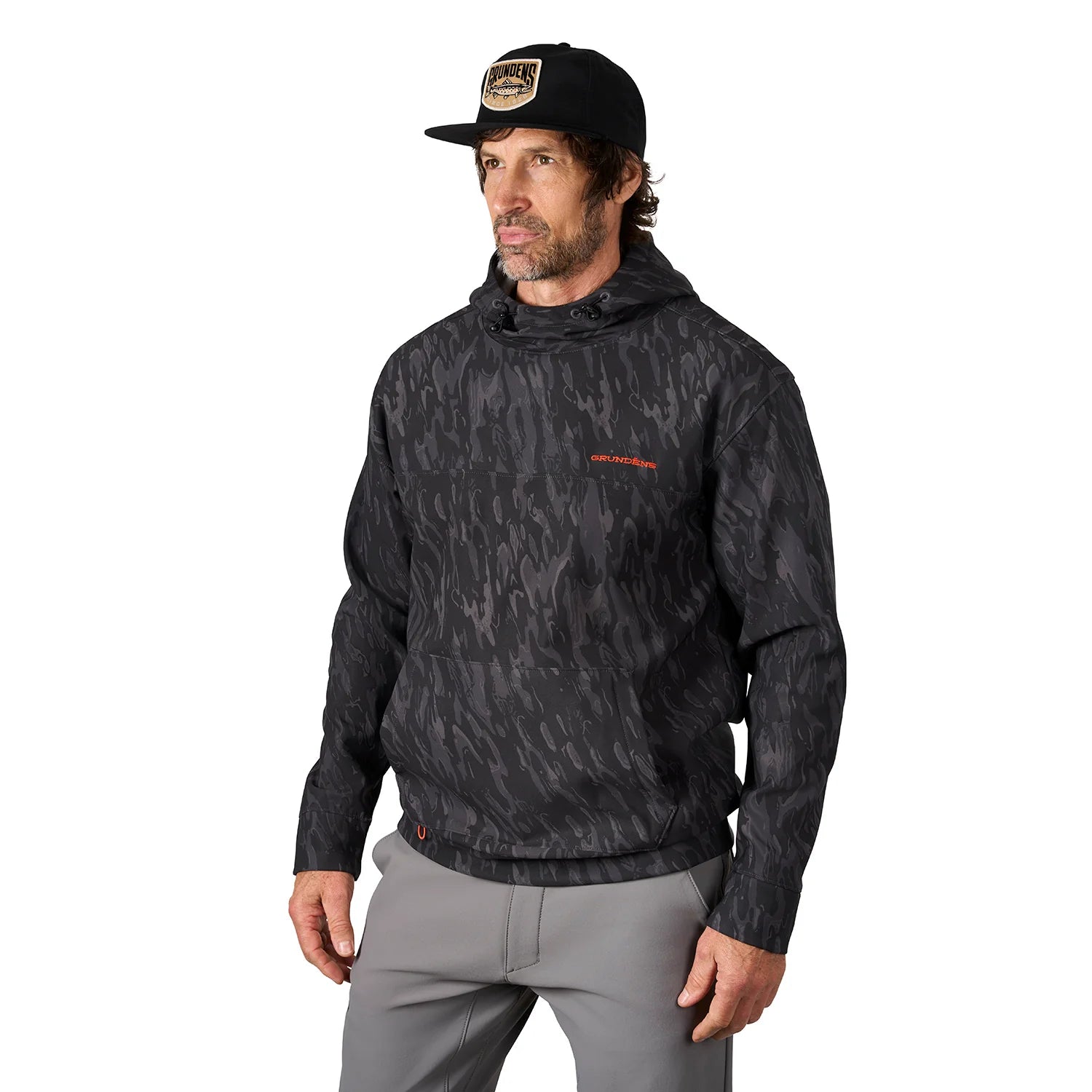 grundens-kryall-hoodie-blackbeard-camo-model-side