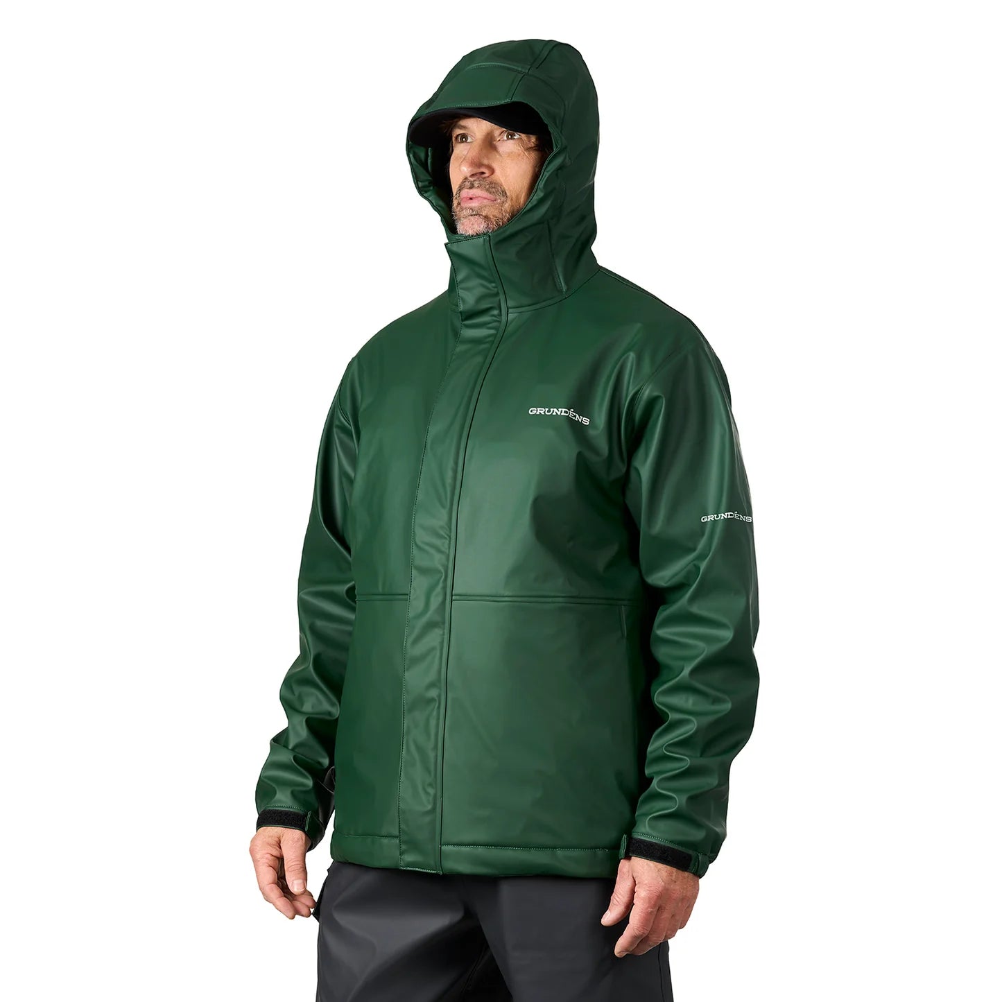 grundens-neptune-thermo-jacket-green-model-hood
