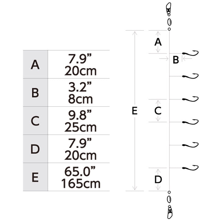 hayabusa-s511e-saba-aurora-hot-hook-sabiki-rig-diagram