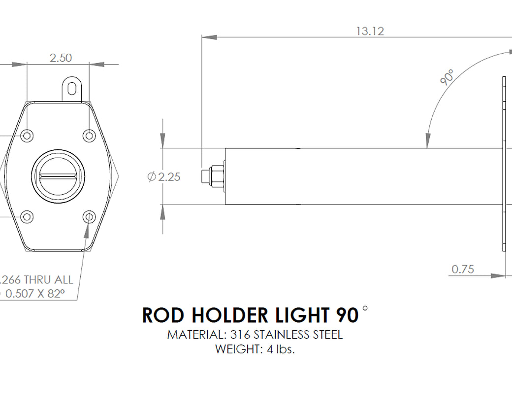 J&L - 0-Degree Swivel Rod Holder