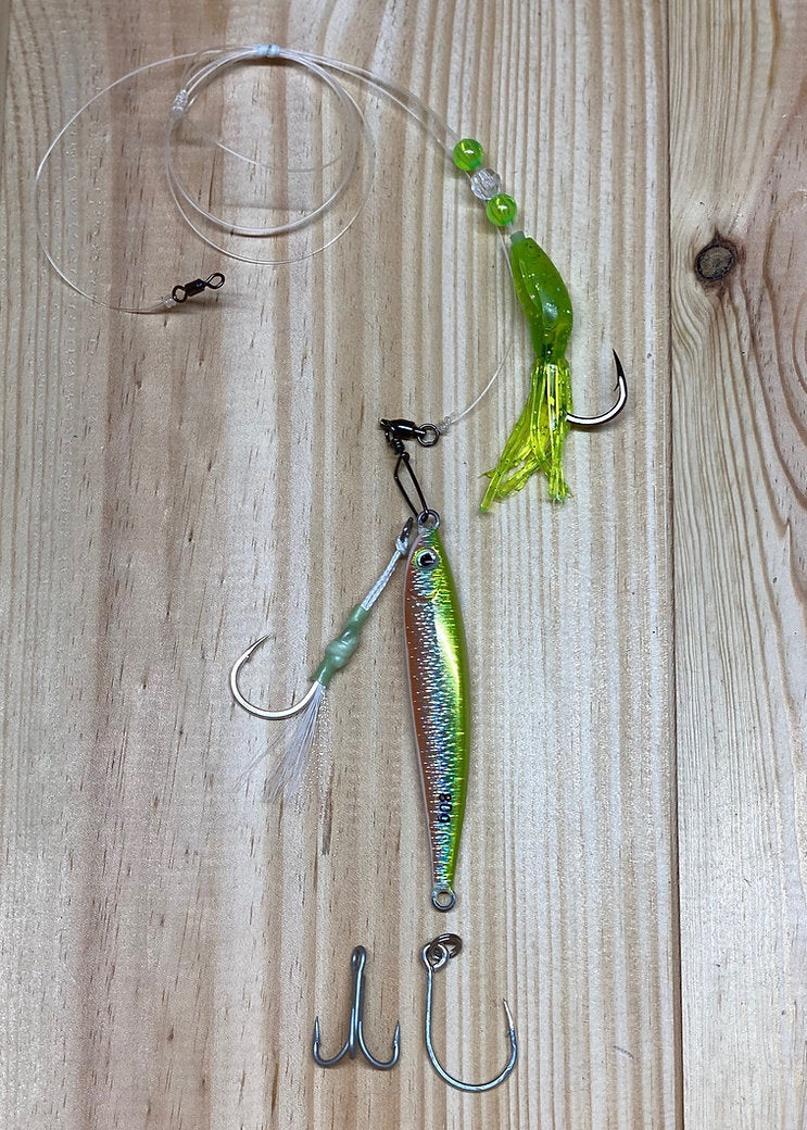 Monomoy Tackle - Black Sea Bass Rig - B2 Squid Assist Jig High Low