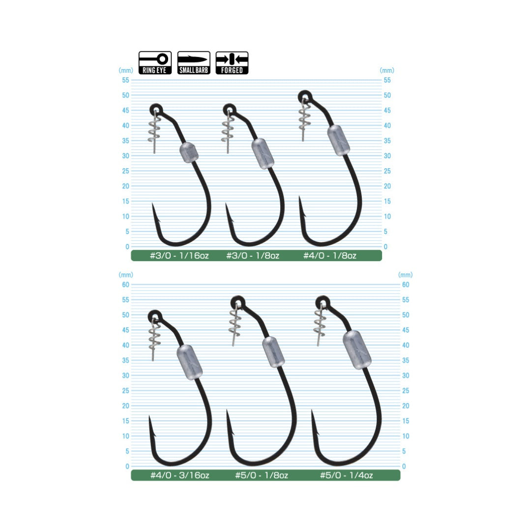 owner-twistlock-3x-weighted-hooks-5132W-size-chart