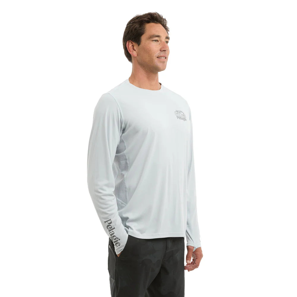 pelagic-vaportek-worldwide-yellowfin-tuna-performance-shirt-light-grey-model-side