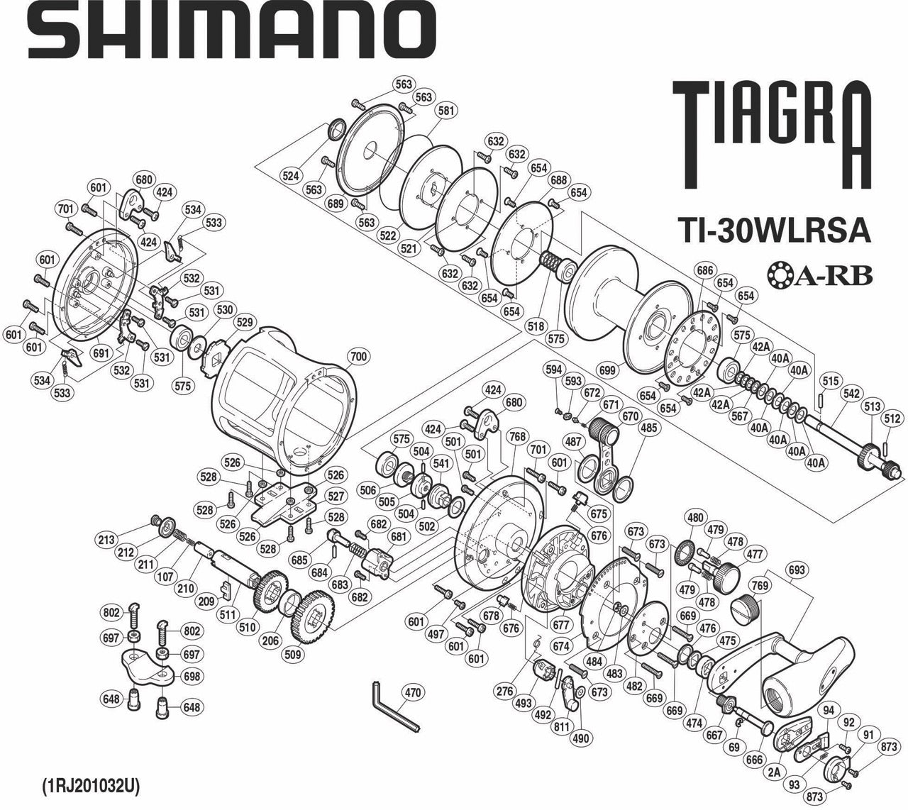 Shimano - Tiagra 30W & 30WLRSA Replacement Backing Hardware