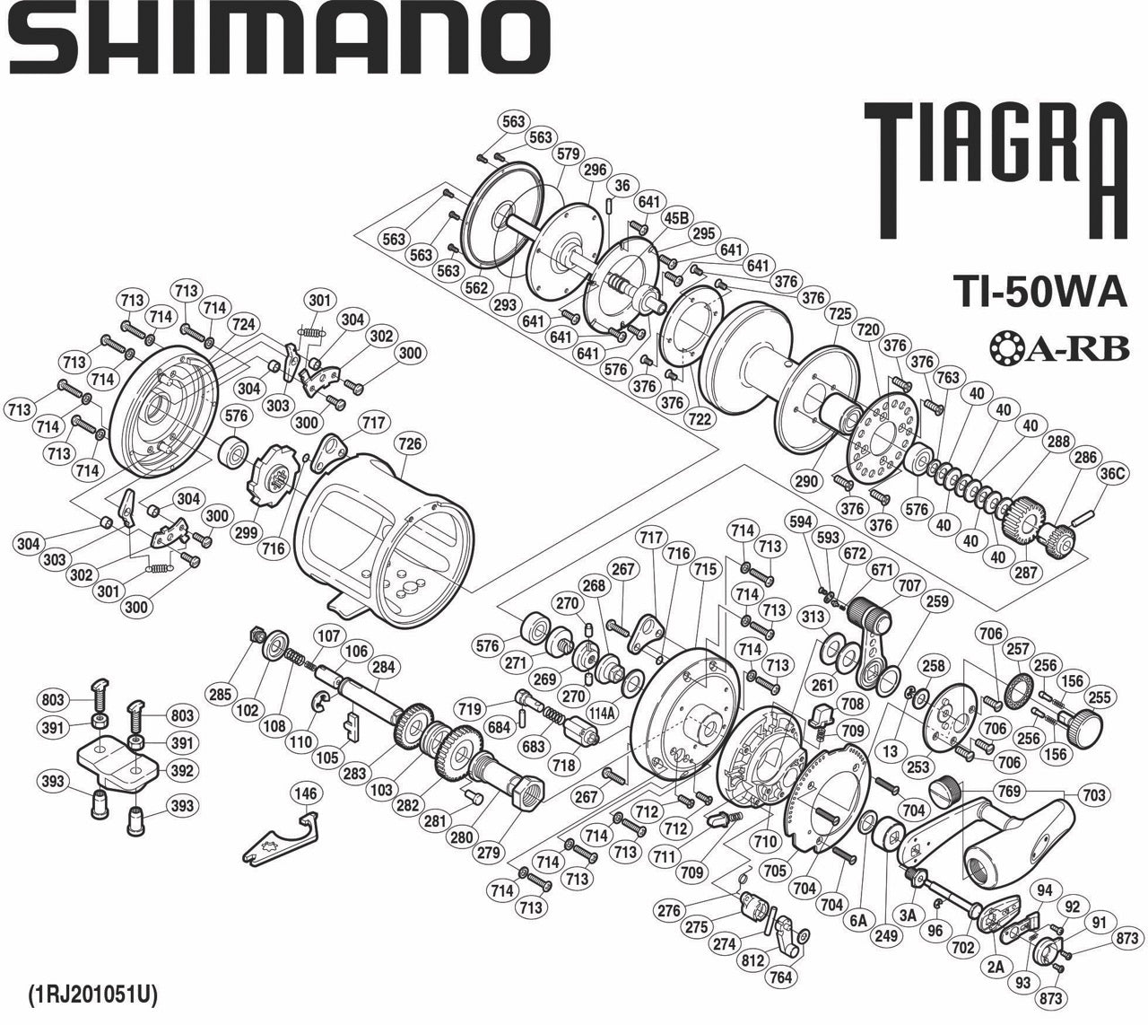shimano-tiagra-ti50WA-part-diagram